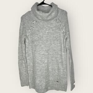 Hollister Oversized Cowl Neck Sweater | Small | Gray Ribbed Long Sleeve Fall
